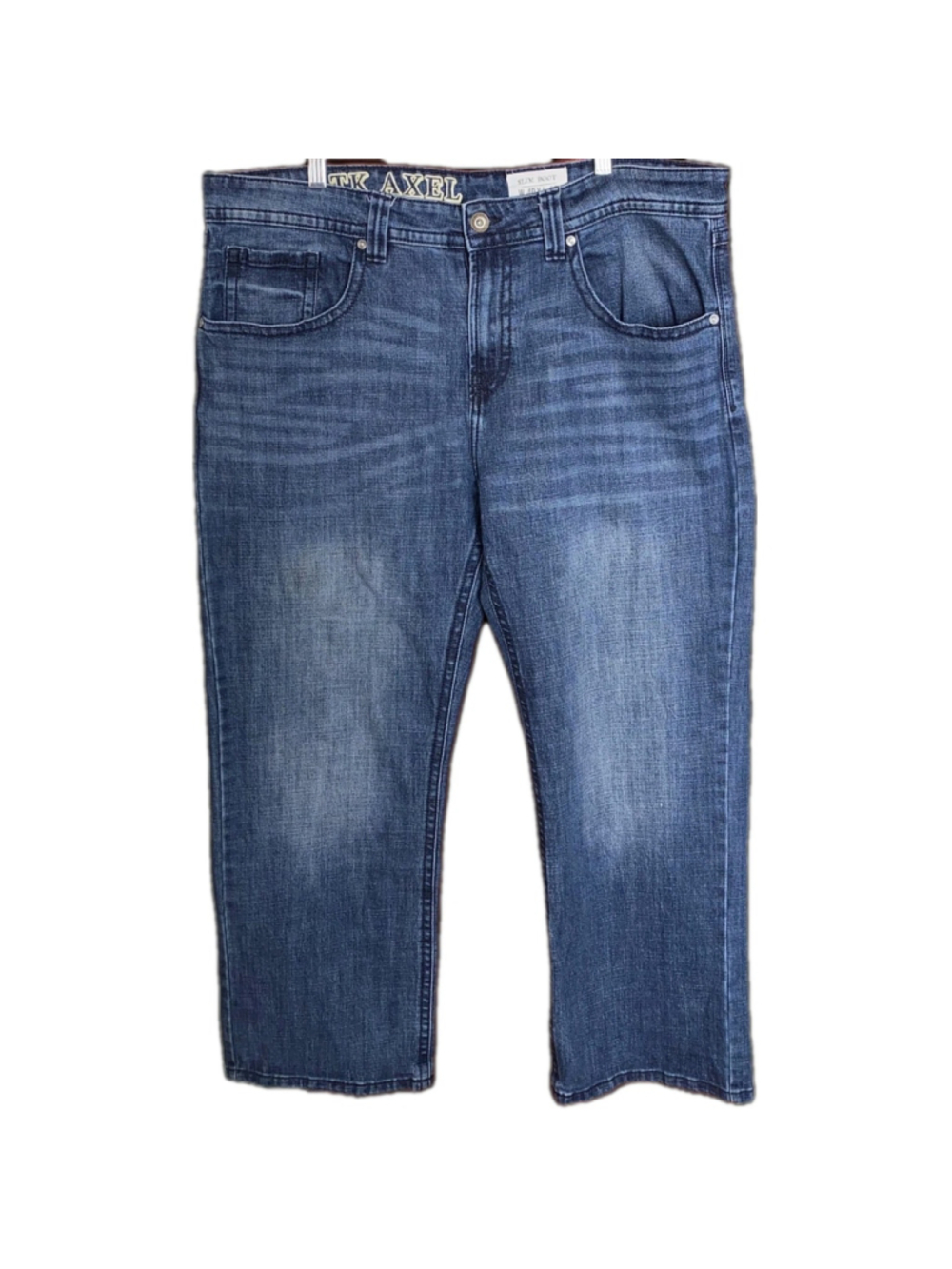 TK Axel Jeans Mens 40x30 Slim Boot Stretch Denim Blue Medium Dark Wash